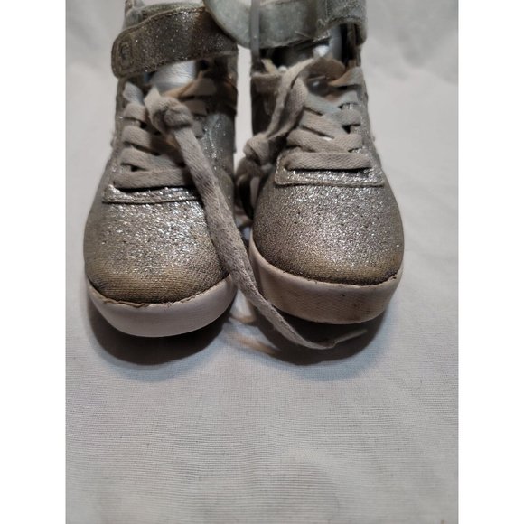 Fila Vulc 13 Silver Glitter Blast Hi-Top Sneakers Size 11 - Picture 2 of 9